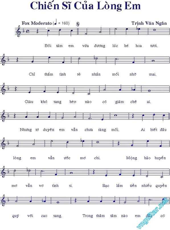 Sheet nhạc Chiến Sĩ Của Lòng Em